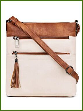 Vegan PU Leather Multi Pocket Crossbody Bag Shoulder Purse